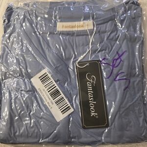 Fantaslook Light Blue V-Neck Set